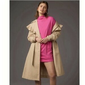 Daily Practice Anthropologie Mockneck Long Sleeve Mini Dress in Hot Pink